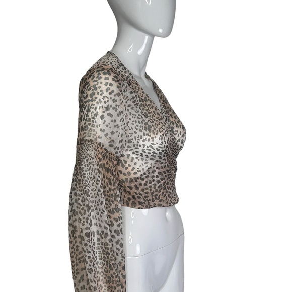 P2F Swim Coverup 2 Pc Top & Shorts Animal Print XS/S Sheer Festival Beach - Picture 4 of 16